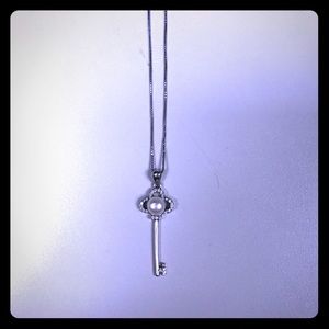 Pearl Key Pendant Necklace